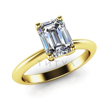 М-12434 помолвочное кольцо из желтого золота с большим муассанитом