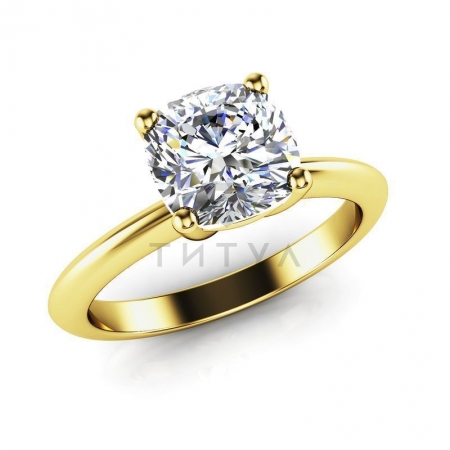 М-12444 помолвочное кольцо из желтого золота с большим муассанитом