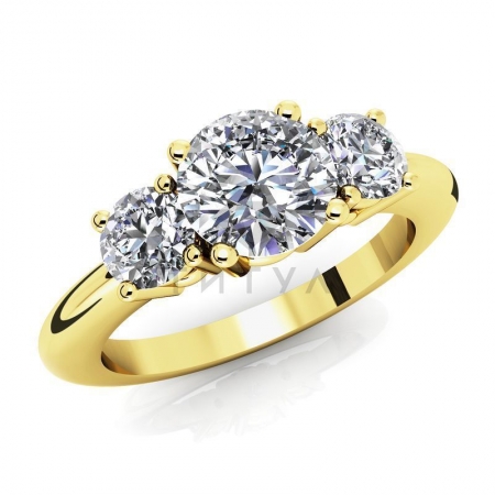 М-11786 кольцо из желтого золота с муассанитами