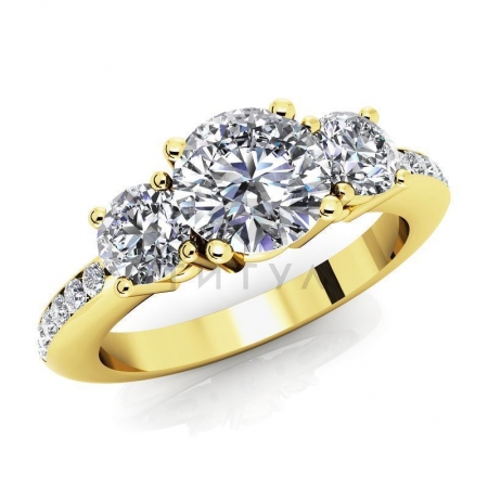М-11796 кольцо из желтого золота с муассанитами