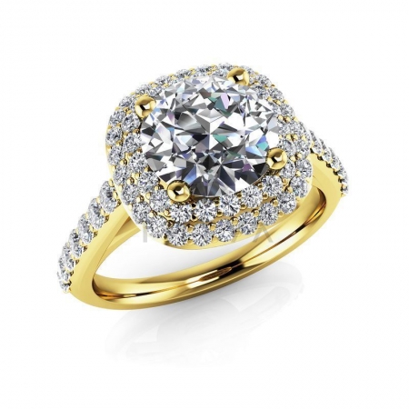 М-12382 помолвочное кольцо из желтого золота с муассанитами
