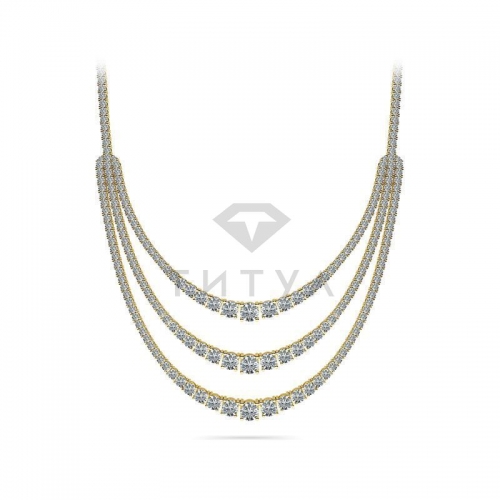 Ювелирная компания «ТИТУЛ» Ожерелье из желтого золота с муассанитами