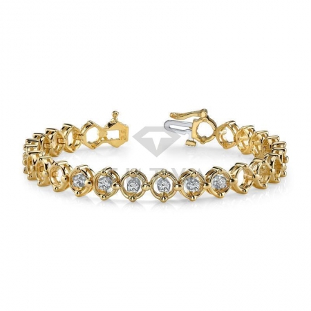 М-10107 винтажный золотой браслет с муассанитами из золота двух цветов