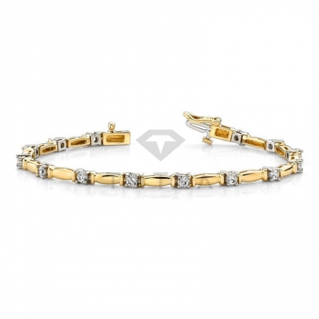 М-10250 дизайнерский золотой браслет с муассанитами из желтого золота