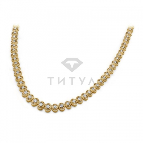 М-11065 винтажное ожерелье из желтого золота с муассанитами