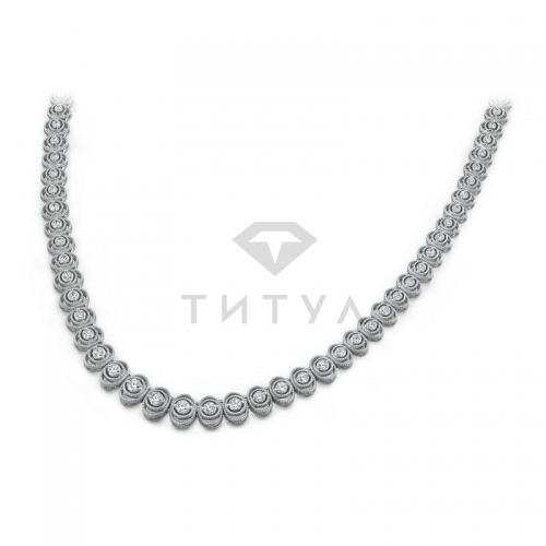 Ювелирная компания «ТИТУЛ» Винтажное ожерелье из белого золота с муассанитами