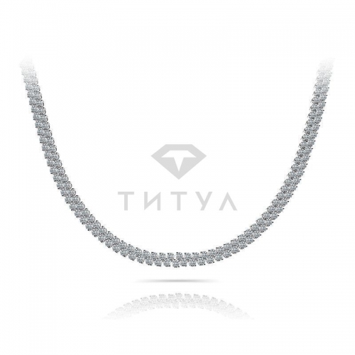 Ювелирная компания «ТИТУЛ» Ожерелье из белого золота с муассанитами