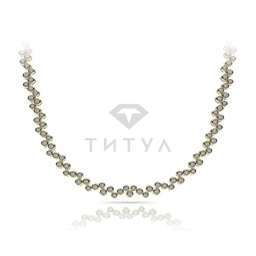 Ювелирная компания «ТИТУЛ» Ожерелье из желтого золота с муассанитами