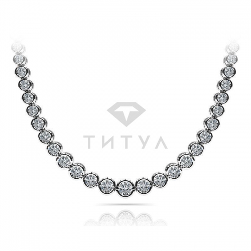 Ювелирная компания «ТИТУЛ» Ожерелье из белого золота с муассанитами