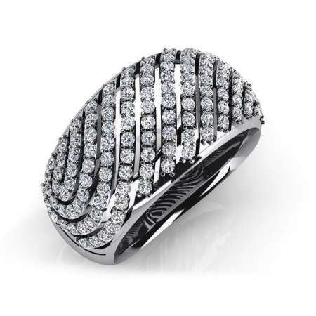 М-11824 модное кольцо с муассанитами из белого золота