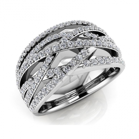 М-11823 модное кольцо с муассанитами из белого золота