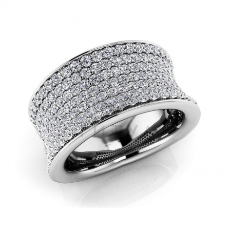 М-11845 модное кольцо с муассанитами из белого золота