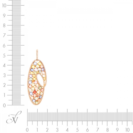 Подвеска из розового золота 585 пробы с сапфирами и бриллиантами