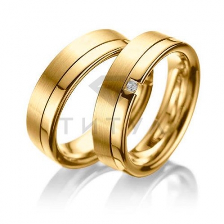 Т-37084 золотые парные обручальные кольца (цена за пару)