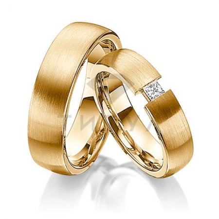 Т-37273 золотые парные обручальные кольца (цена за пару)