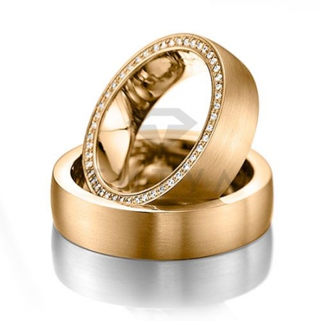 Т-37141 золотые парные обручальные кольца (цена за пару)
