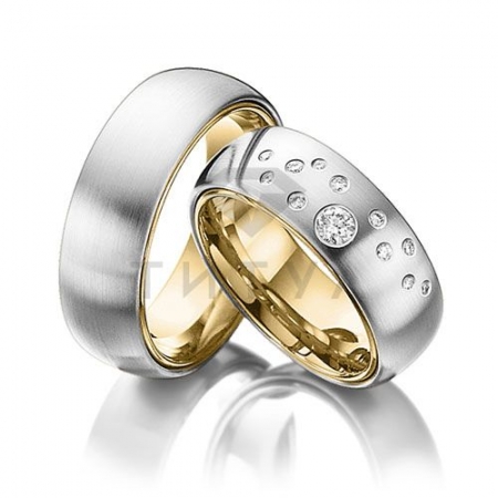 Т-37086 золотые парные обручальные кольца (цена за пару)