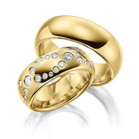 Т-37285 золотые парные обручальные кольца (цена за пару)