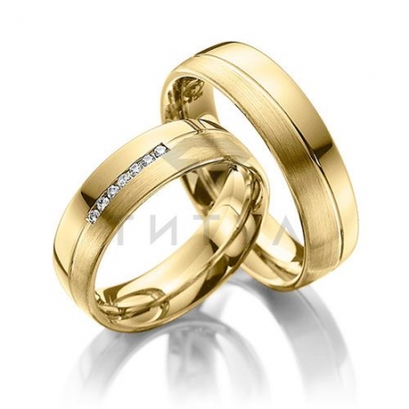 Т-37287 золотые парные обручальные кольца (цена за пару)