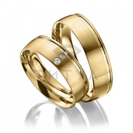 Т-37293 золотые парные обручальные кольца (цена за пару)