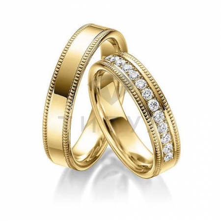 Т-37072 золотые парные обручальные кольца (цена за пару)