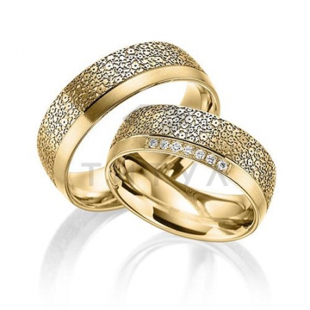 Т-37094 золотые парные обручальные кольца (цена за пару)