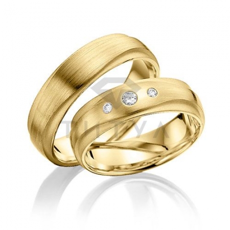 Т-37097 золотые парные обручальные кольца (цена за пару)