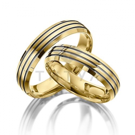 Т-37188 золотые парные обручальные кольца (цена за пару)