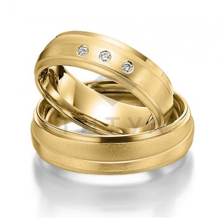 Т-37193 золотые парные обручальные кольца (цена за пару)