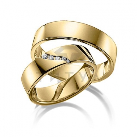 Т-37204 золотые парные обручальные кольца (цена за пару)