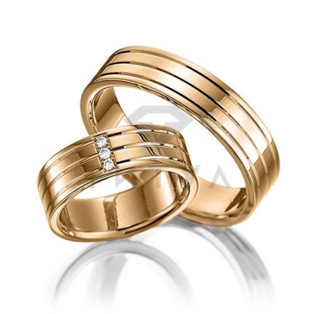 Т-37218 золотые парные обручальные кольца (цена за пару)