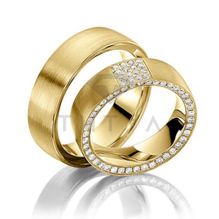 Т-37321 золотые парные обручальные кольца (цена за пару)