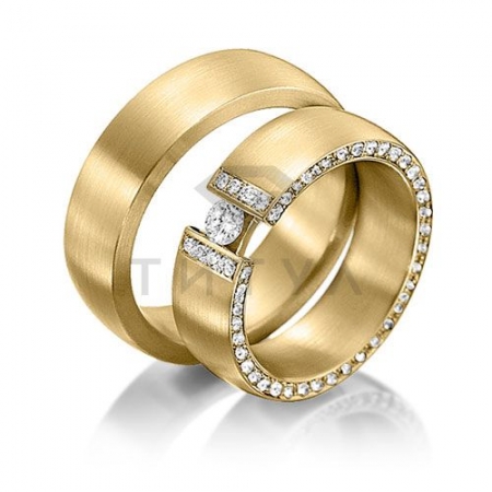 Т-37323 золотые парные обручальные кольца (цена за пару)