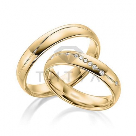 Т-37326 золотые парные обручальные кольца (цена за пару)