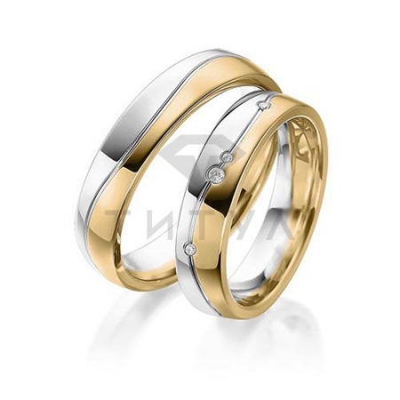 Т-37079 золотые парные обручальные кольца (цена за пару)