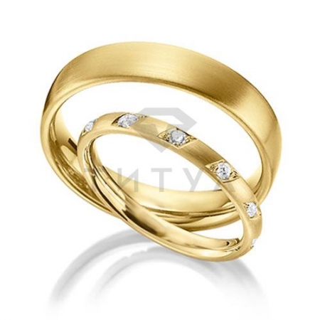 Т-37236 золотые парные обручальные кольца (цена за пару)