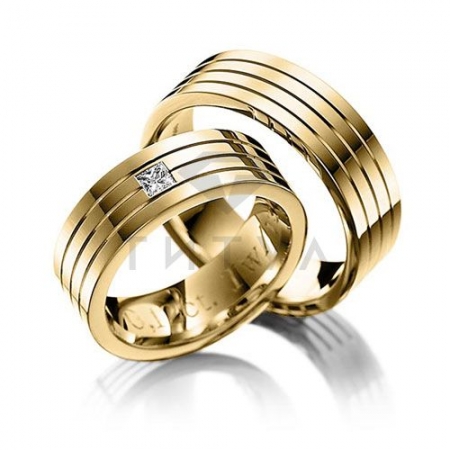 Т-37238 золотые парные обручальные кольца (цена за пару)