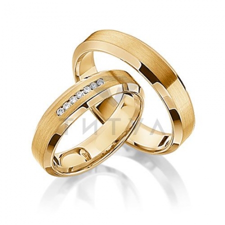 Т-37241 золотые парные обручальные кольца (цена за пару)