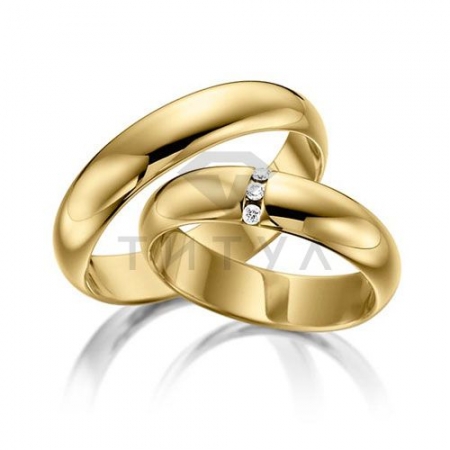 Т-37338 золотые парные обручальные кольца (цена за пару)