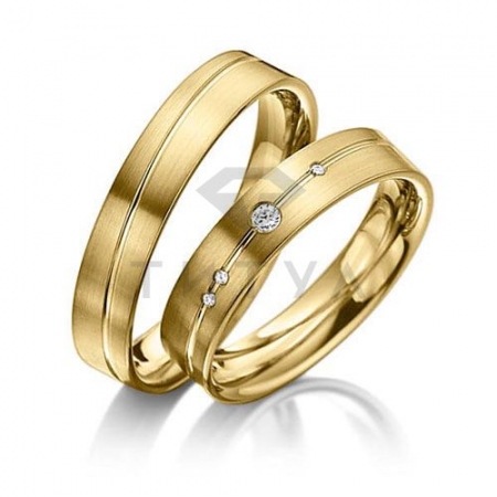 Т-37343 золотые парные обручальные кольца (цена за пару)