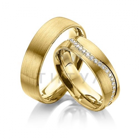 Т-37253 золотые парные обручальные кольца (цена за пару)