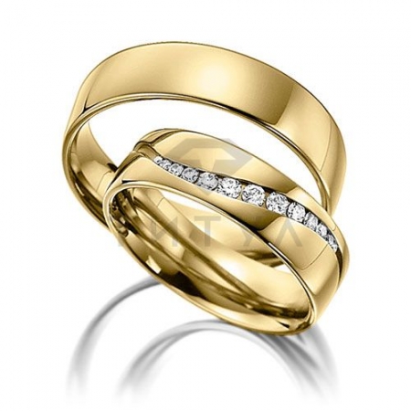Т-37255 золотые парные обручальные кольца (цена за пару)