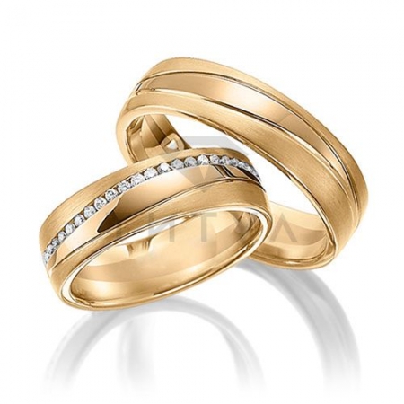 Т-37261 золотые парные обручальные кольца (цена за пару)