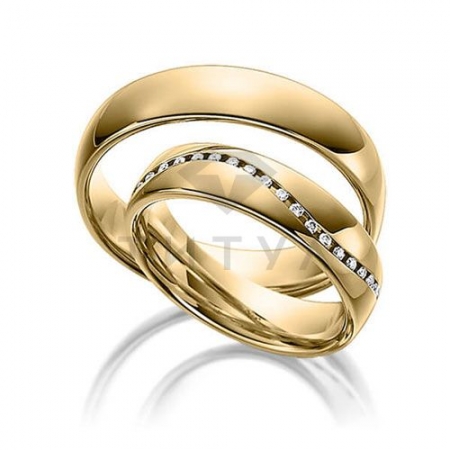 Т-37350 золотые парные обручальные кольца (цена за пару)