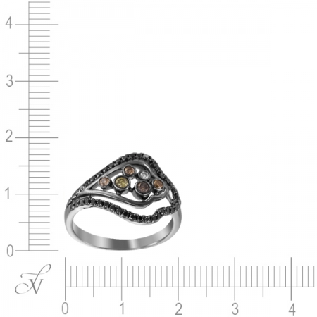 Кольцо из черного золота 585 пробы с бриллиантами