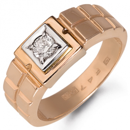 Т-30553 мужское золотое кольцо c бриллиантом