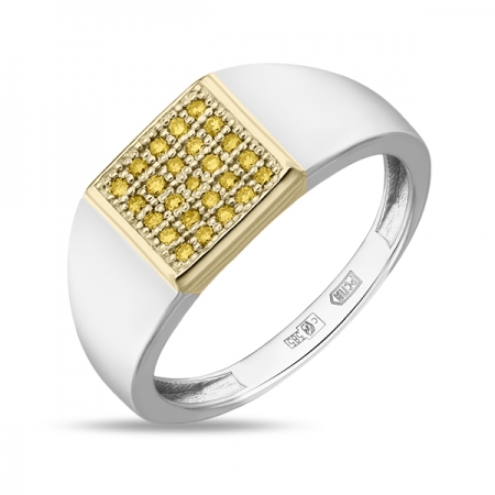 Кольцо из белого золота c бриллиантами Северное сияние