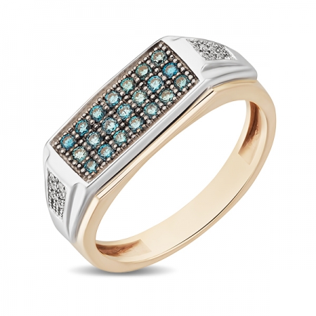 Т-29401 золотое кольцо c бриллиантами северное сияние