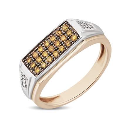Золотое кольцо c бриллиантами Северное сияние