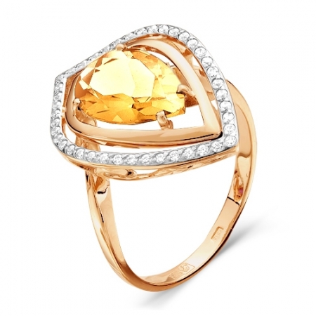 100-1028 золотое кольцо c цитрином
